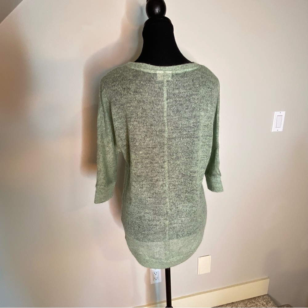 NOISY MAY Sage Mint Green Loose Knit Sweater Cardigan Lightweight Size Small - Picture 9 of 12